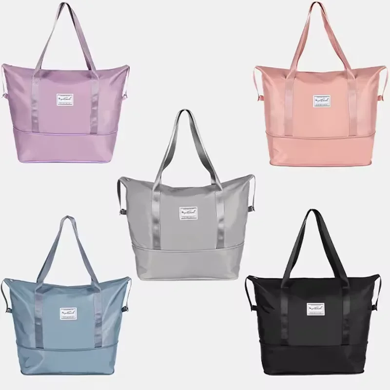 Large Travel Tote  Carry On Tote Bags Waterproof Expandable Duffel Gym Tote  for Women with Trolley Sleeve Wet Pocket