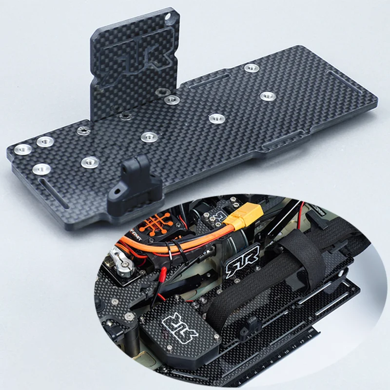 Carbon Fiber Battery Tray Set Battery Box Upgrade Parts for 1/8 ARRMA TYPHON KRATON MOJAVE NOTORIOUS Car Truck