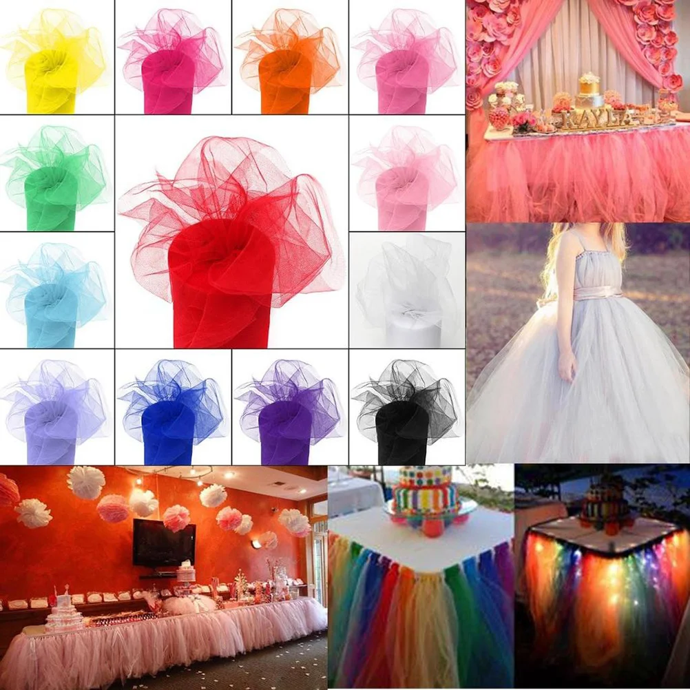 

25 Yard Fabric For Wedding Skirt Diy Craft Tulle Roll Decoration Net Diy Tutu Craft Mesh Veil Table Draping Chair Sash
