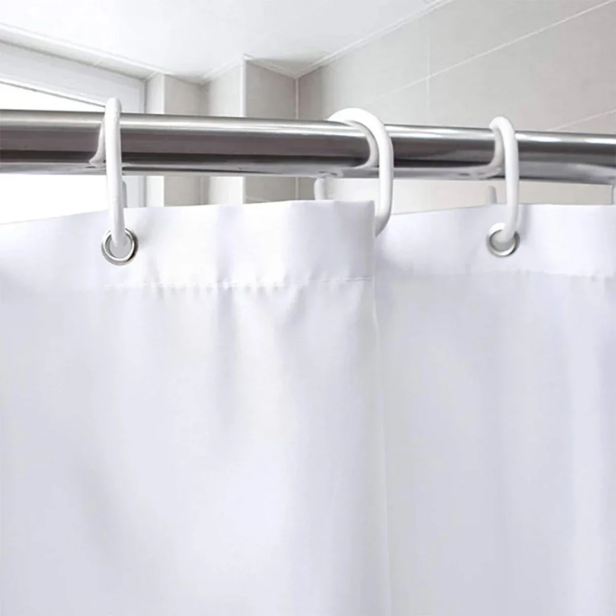 white pattern polyester material shower curtain waterproof cloth bathroom partition bathroom water-blocking decorative curtain