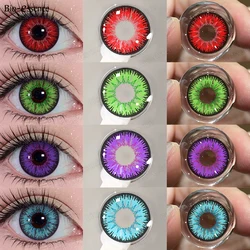 Bio-essence 1 Pair Halloween Colored Contact Lenses for Cosplay Eyes Natural Brown Lenses Beauty Fashion Red lense Blue Lenses