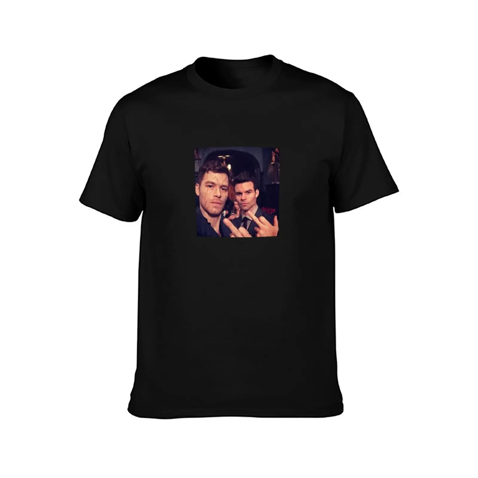 Klaus and Elijah Mikaelson T-Shirt, Summer Casual Cotton Tee, Oversized Streetwear Tops, Vintage Graphic Print, Unisex Men Women