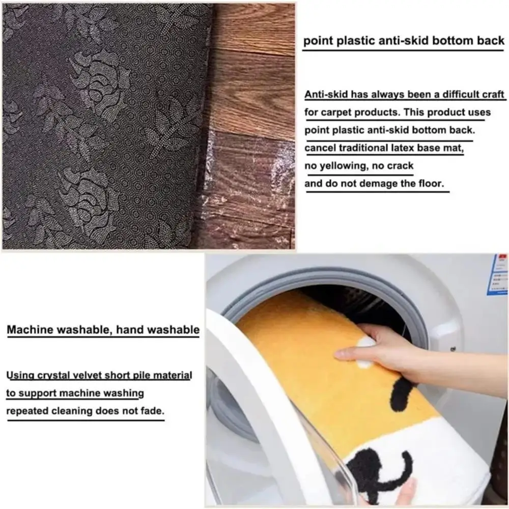 Kitchen Absorbent Mat Non-Skid Waterproof Wipeable Comfort Standing Kitchen Rugs and Mats Wipeable Wash Free Long Strip Carpet