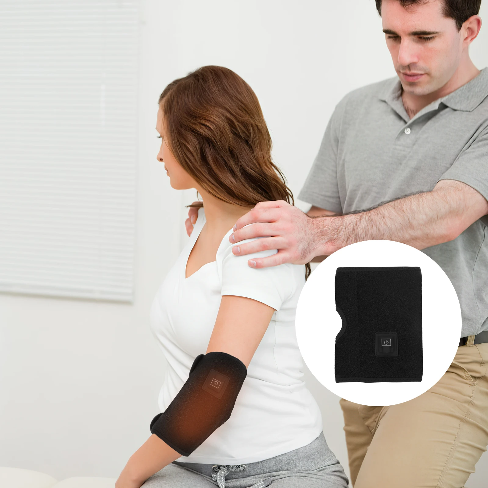 

1Pcs Heated Elbow Brace USB Powered Electric Pain Relief Compression Support Sleeve Tennis Golfer Elbow