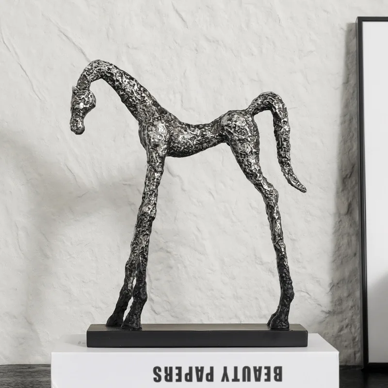 

Horse Ornaments, Resin Sculpture Artworks, Suitable for Home Living Room, Office Decoration, Desktop Display Entrance Decoration
