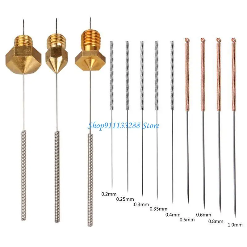 G88d 3D-Druckerdüsen-Kit, MK8 Extruder-Düsen 0,2 mm-1mm Reinigungsbohrer – Detail 4