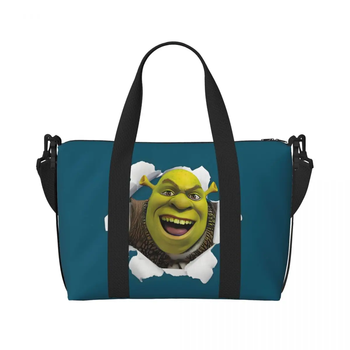 

Изготовленная на заказ сумка-тоут S-shreks для женщин, большая вместимость, забавные мультяшные спортивные пляжные дорожные сумки