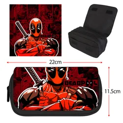 Borsa portapenne Deadpool borsa portamatite da uomo e da donna nella scuola elementare borsa di cancelleria personalizzata a doppio strato per studenti