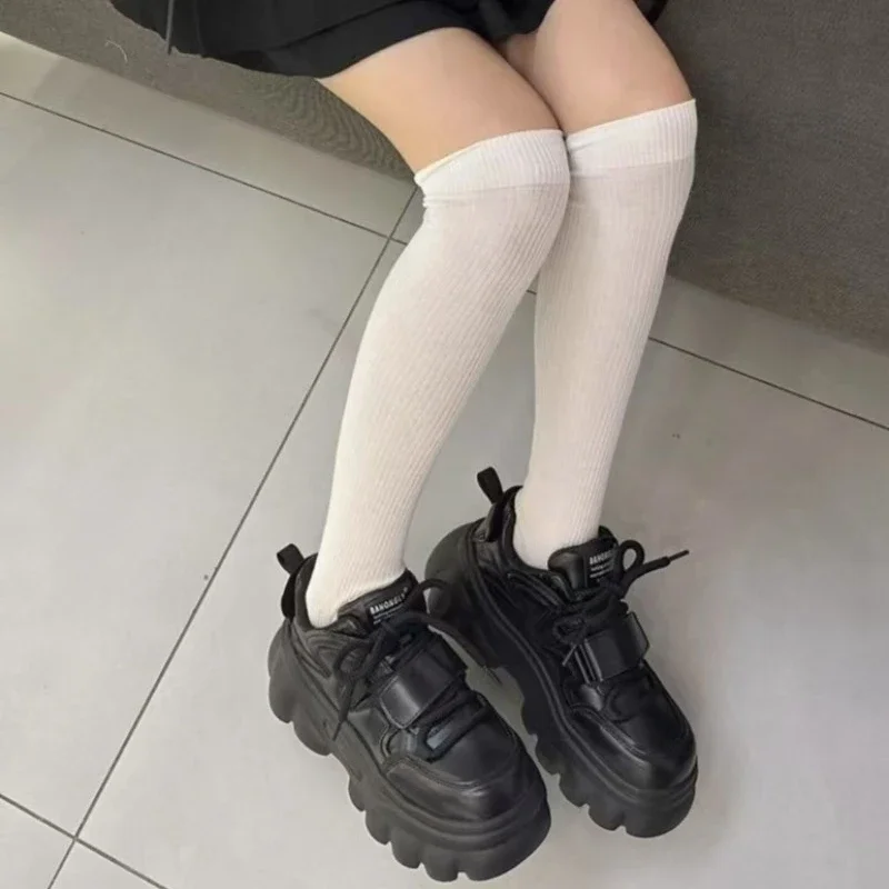 High Quality Retro Thick Soled Dad Shoes, Punk Height Increasing Leather Shoes, Casual Sports Shoes, Sponge Sole Women's Shoes