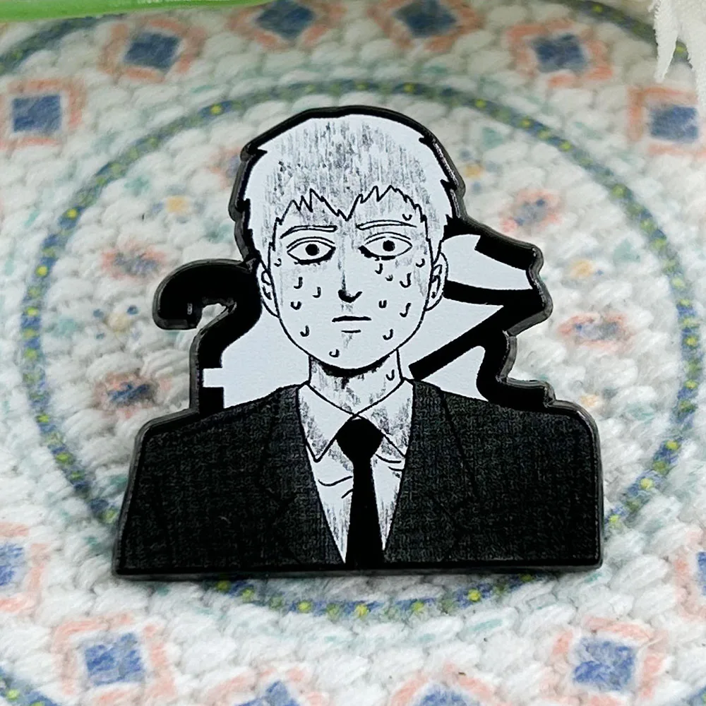Horror Reigen Arataka Lapel Pin Mob Psycho100 Character Peripheral Badge Comic Brooch Fan Accessories Decoration