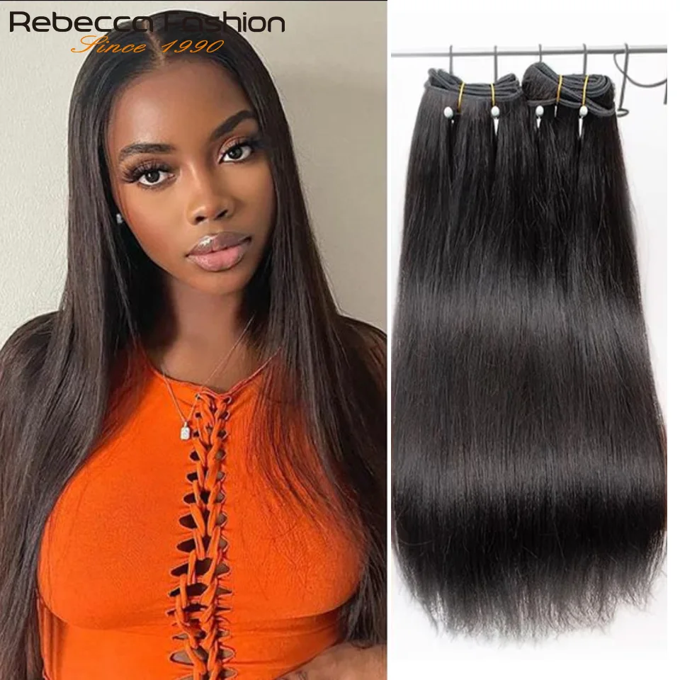 

Rebecca Brazilian Straight Hair Double Drawn Natural Human Hair Weave Bundles Remy Honey Blonde 613 6# 8# Human Hair Bundle
