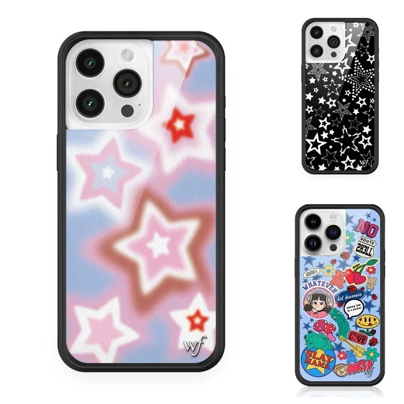 حافظة لهاتف آيفون 1 13 برو 14 برو 15 ماكس 16 برو ماكس 12 جرو لطيف WF حماية الكرز الغزلان