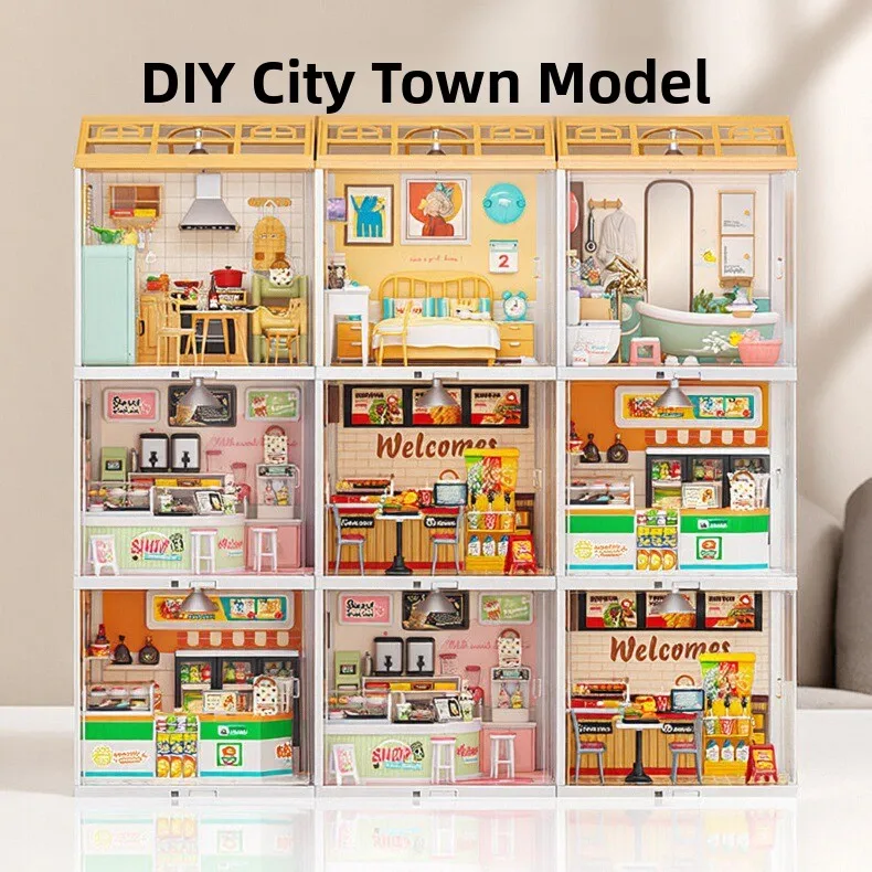 

DIY House Model Villa Handmade Assembly Toy for Girls Super World Building Blos Static Model Construction Playset