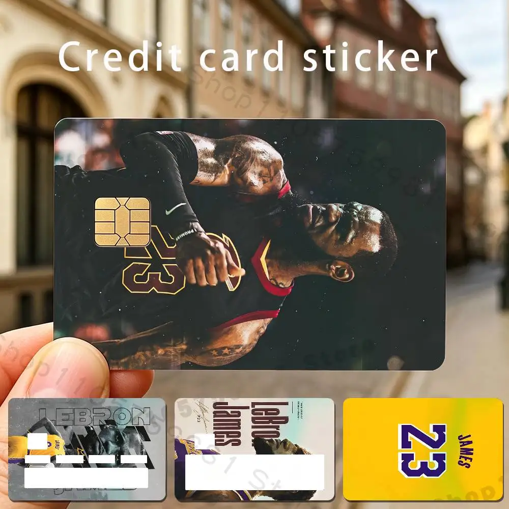 L-LeBron J-James Basketball Holographic Laser Shinny Film Skin Cover Sticker for Debit Credit Card Bank Card