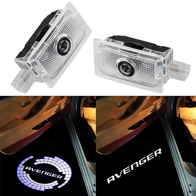 2PCS Ghost Shadow Badge Laser LED Car Door Courtesy Projector Welcome Lamps For Dodge Avenger 2008‑2014 Interior Mod Decor Parts