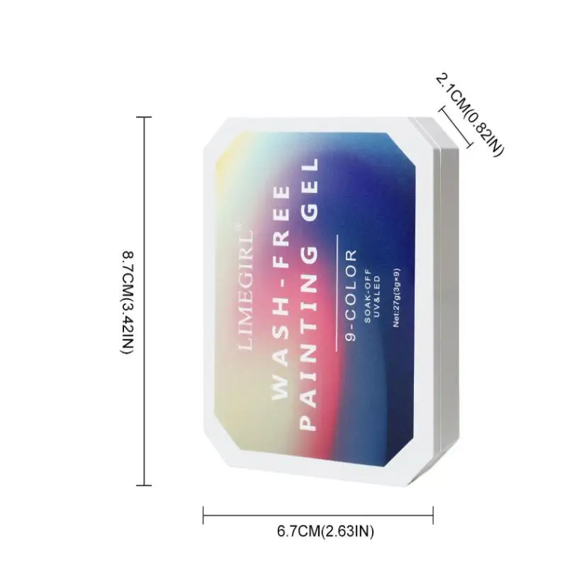 Paleta de esmalte de uñas sólido, 9 colores, pelable, UV/LED, laca de esmalte, Gel de salón, esponjas de barniz artístico, cepillo de uñas, suministro de manicura