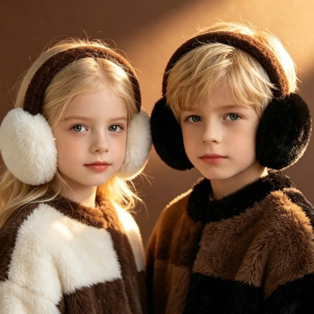 Portable Foldable Earmuffs Faux Fur Soft Ear Warmers Foldable Ear Covers Cold Weather