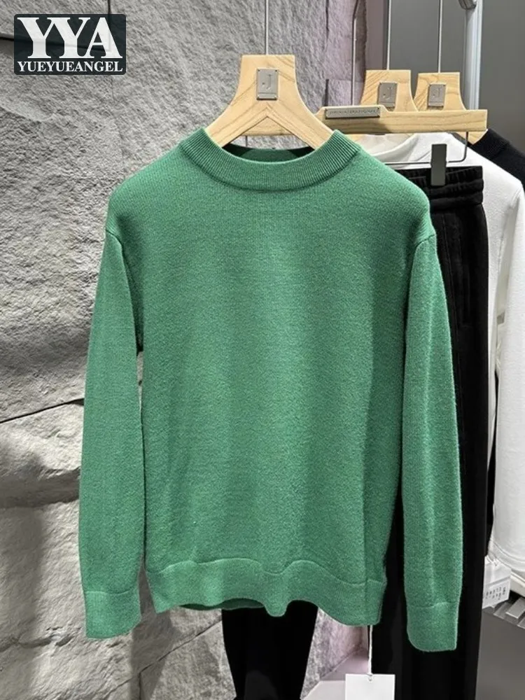 Solid Color Casual Men Autumn Winter Knitwear O-Neck Long Sleeve Pullover Knitted Top Versatile Fashion Sweater Male Size M-4XL