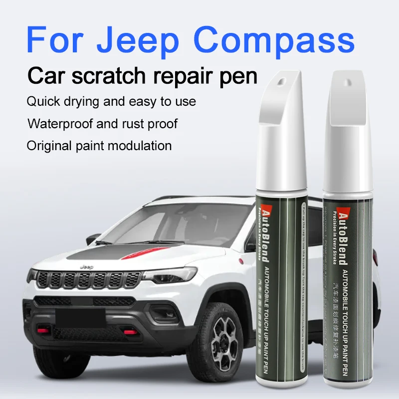 

Paint Scratch Repair Pen for Jeep Compass with Clear Coat Pen Restore Brilliant Car Paint and Enhance Paint Texture Snow White