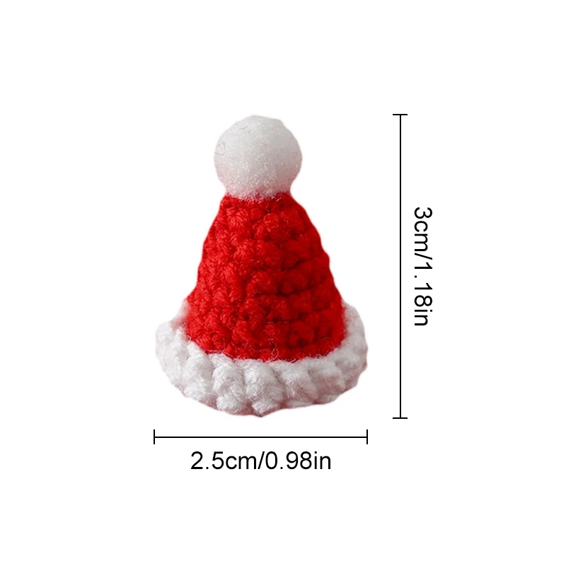 1PC Christmas Mini Knitting Hat Socks Pendant Keychain DIY Hand Woven Charms Sweater Brooch Clothes Doll Bag Decor Accessories