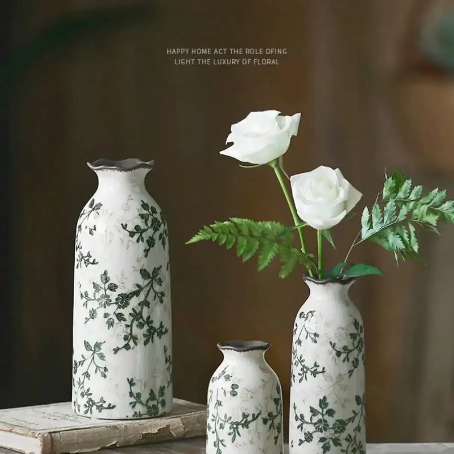 

ZQQCrackle Ceramic Flower Vase Hydroponic Vase Table Decor Floral Arrangement Valentine's Day Gifts Birthday Graduation Gift