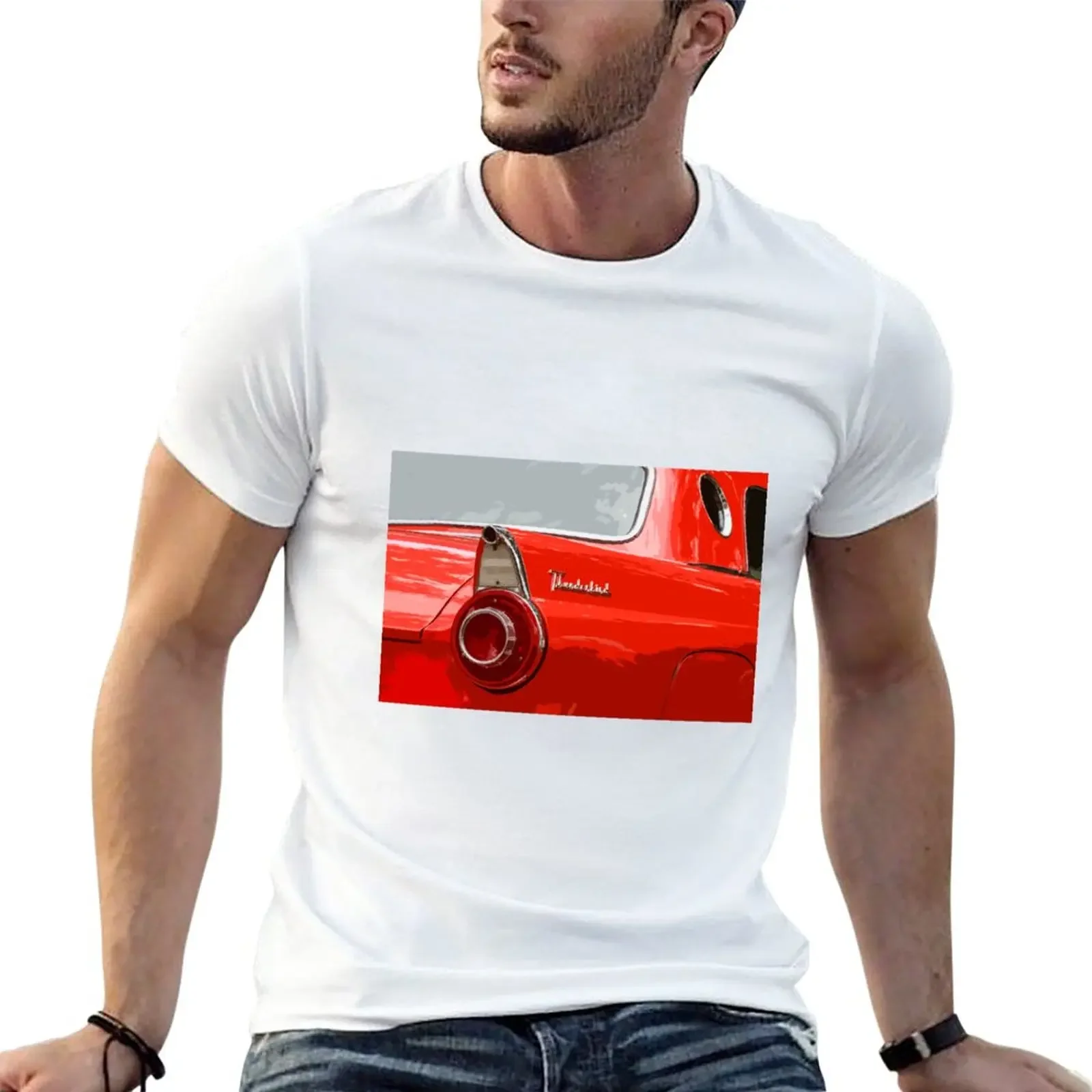 Red T-Bird T-Shirt summer clothes cute clothes quick drying boys whites T-shirts for men cotton