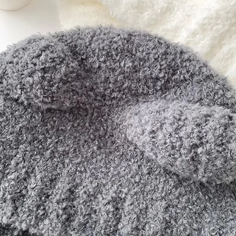 ファッションキュートY2Kベア耳ウールハット、ロープ付き暖かいビーニーキャップ、レースアップ耳保護ニットボンバーキャップ