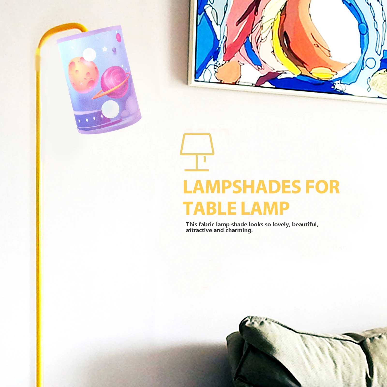 

Space Lampshade Childs Clip-on Kids Table Shades Children Room Wrought