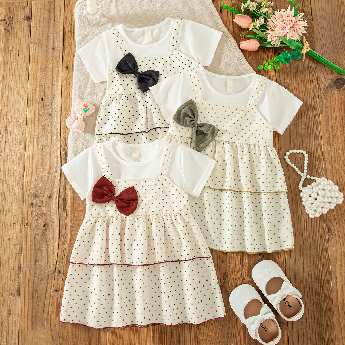 

Summer Baby Girl Dress Korean Style Short Sleeved Dress Comfortable Soft Daily Outdoor Wear Baby Clothing 6 Months To 2 Years