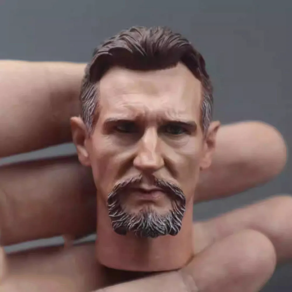 For Sale 1/6 Male Ninja Liam Master Neeson Head Sculpt Carving Model For 12