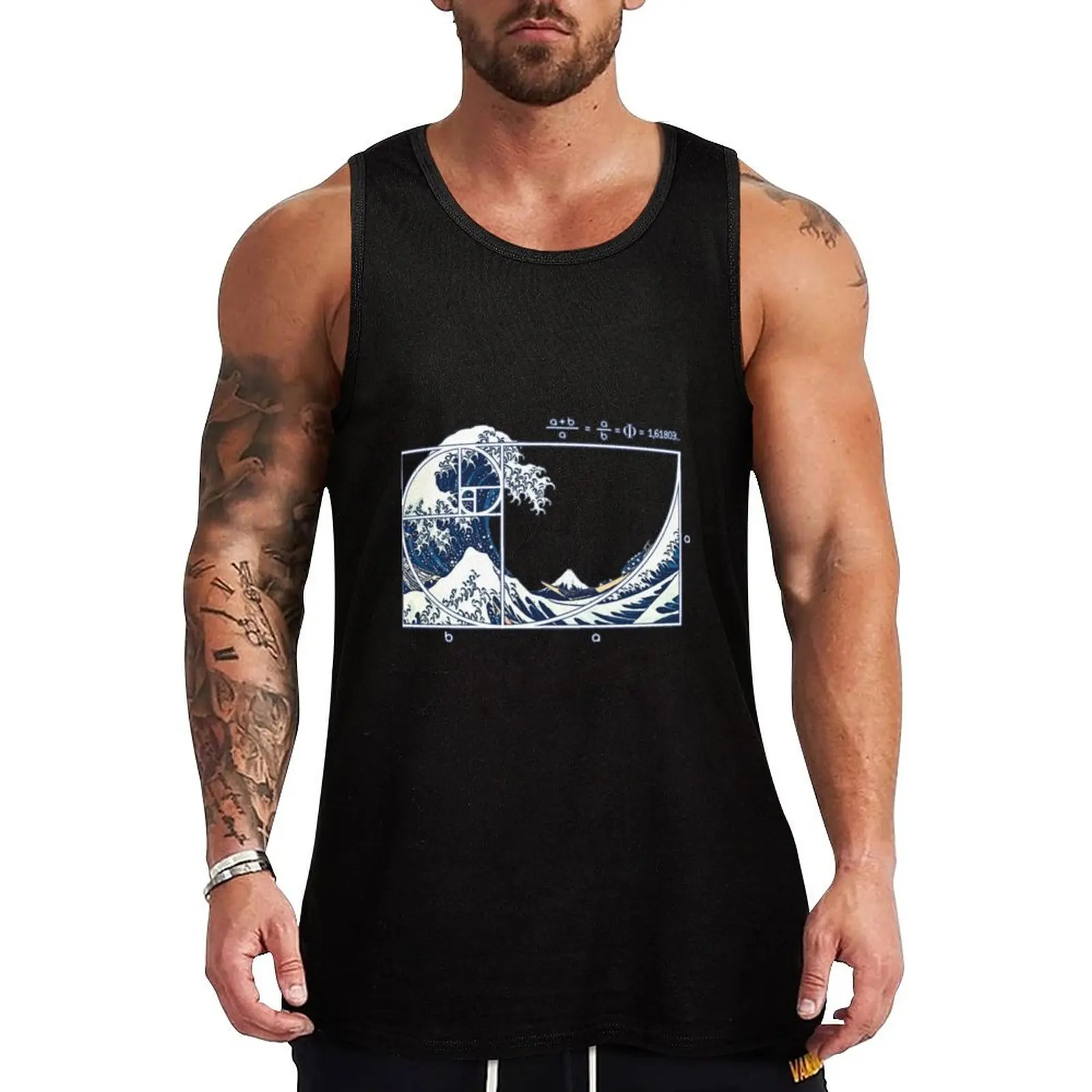 

The Great Fibonacci Wave Tank Top anime top Japanese t-shirt t shirt