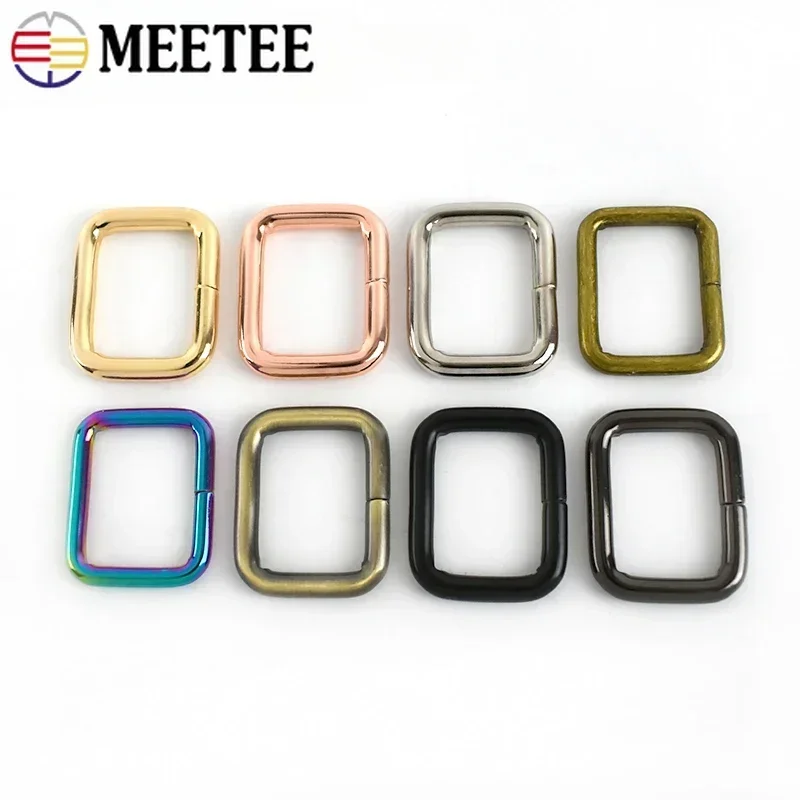 10/20/50Pcs Meetee 25mm Rectangle Metal Buckle Bag Strap Clips Belt Webbing Garment Adjust Clasp Hook DIY Hardware Accessories