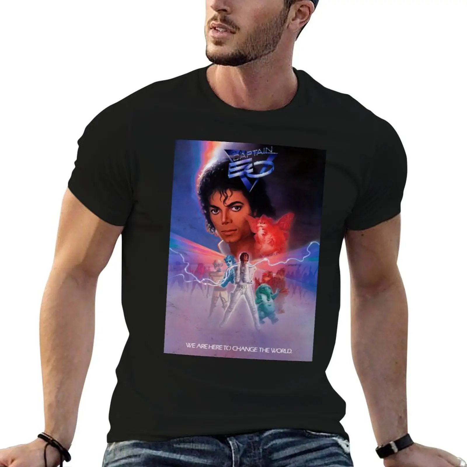 Camiseta con póster vintage de Captain EO "We Are Here To Change The World" (ligeramente desgastada)