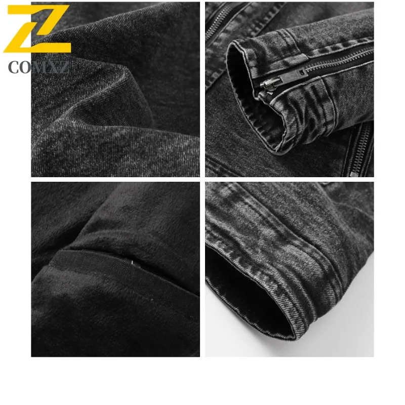 COMXZ trendy American jacket with a motorcycle style exudes sense of high-end fashion in autumn and is a retro men cotton jacket