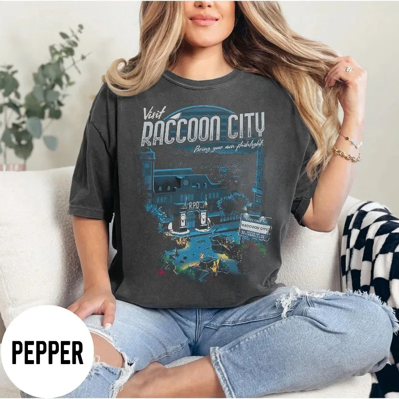 Resident Evil Shirt, Welcome To Raccoon City Shirt Women's T-shirt, Four Seasons Suitable for Men and Women Retro T-shirt