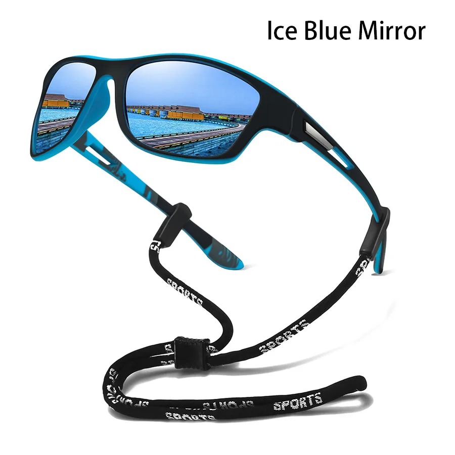 Tarnmuster-Mode-Sonnenbrille für Autofahren, Angeln, Radfahren, Sport, Herren und Damen, Laufen, Bergsteigen, Sport-Sonnenbrille mit Kette – Detail 4