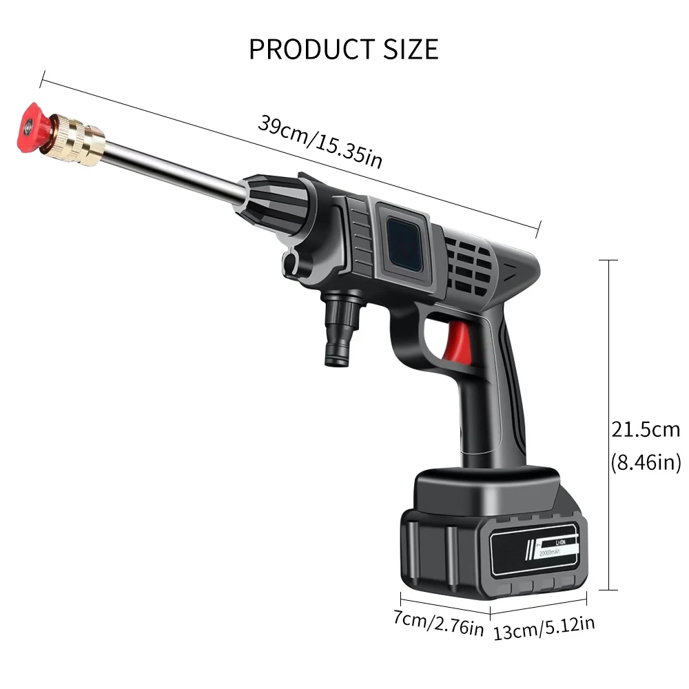 Wireless High-Voltage Cleaning Machine (Dual Electric), Portable Wireless High-Voltage Electric Car Cleaning Machine, Foam Spray Gun Car Cleaning Tool, High-Voltage Car Cleaning Water Gun, Wireless Charging Car Floor Cleaning Machine - Image 3