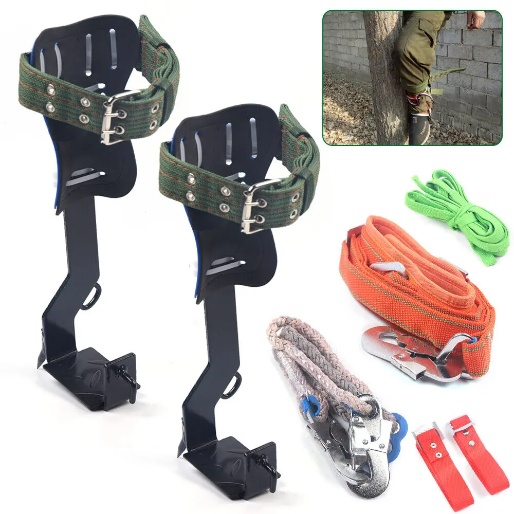 

Tree Climbing Spike Set, 2 Gears Climbing Spike with Adjustable Safety Belt Straps Rope Tree Climbing Kit for Tree Work