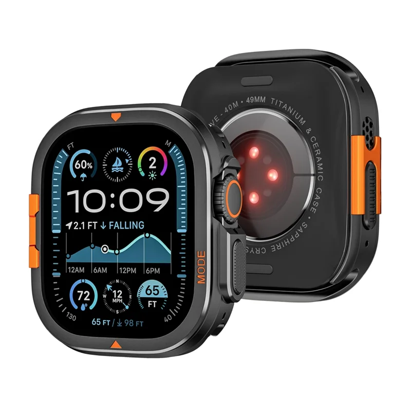 APPLIA-Custodia in metallo per orologio Ultra 2 Custodia protettiva da 49 mm Copertura paraurti con guscio posteriore per Iwatch Ultra 2/Ultra