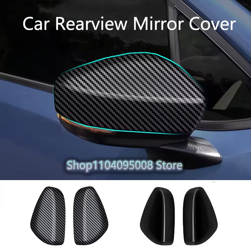 

2Pcs Car Rearview Mirror Cover For Subaru Forester 2024 2025 LHD Bright Black Carbon Fiber Rearview Mirror Decorative Shell