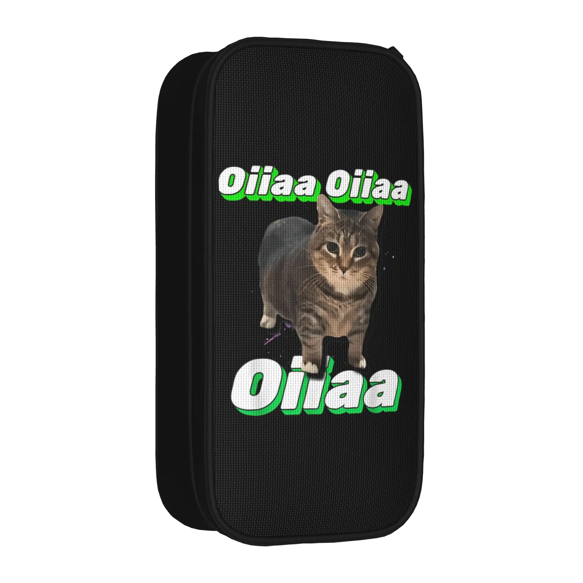 OIIAA OIIAA Funny Spinning Cat Meme Pencil Cases Creative Humor Brainrot Pen Box Bag Big Capacity School Pencilcases Stationery