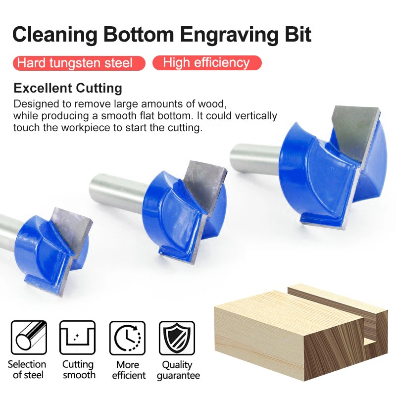 XCAN Bottom Cleaning Router Bit 1pc 8mm Shank 18/20/22/25/30/32mm Carbide End Mill T Slot Wood Milling Cutter