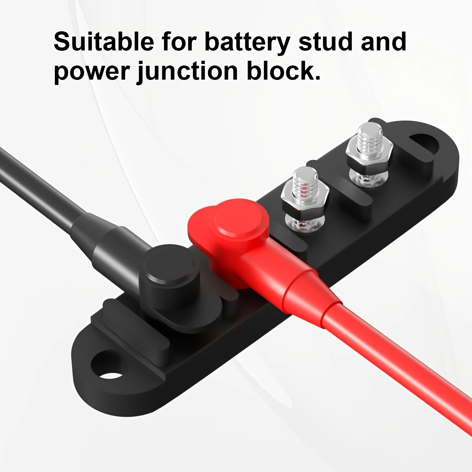 10AWG Autobatterie-Anschlussklemmen-Set mit Silikon-Isolierkappen für Plus- und Minuspol, Anti-Kurzschluss für Wohnmobile, Boote, LKWs – Detail 4