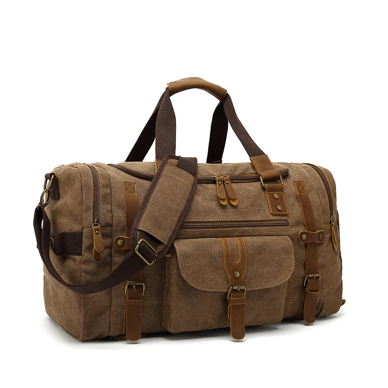 Casual canvas travel gym bag wet and dry luggage bag