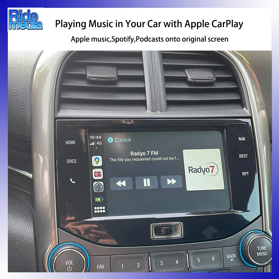RideMedia OEM Car Screen Upgrade Android Auto Integration Wireless Apple CarPlay Module for Chevrolet Malibu 2012-2015
