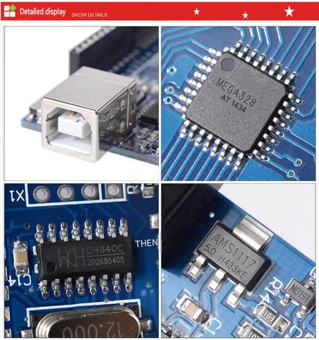 Improved R3 Development Board CH340 Control Board ATmega328P Microcontroller Module, Minimum Order 5 Pieces