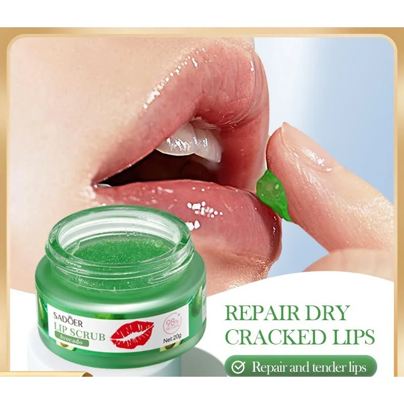 

Скраб для губ с авокадо, отшелушивает омертвевшую кожу, питает, увлажняет, смягчает губы