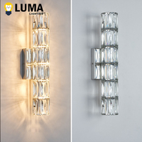 Luma Modern Luxury Crystal Wall Lamp, Gold/Chrome LED Wall Sconce Light for Livingroom Aisle Porch Corridor Interior Decoration