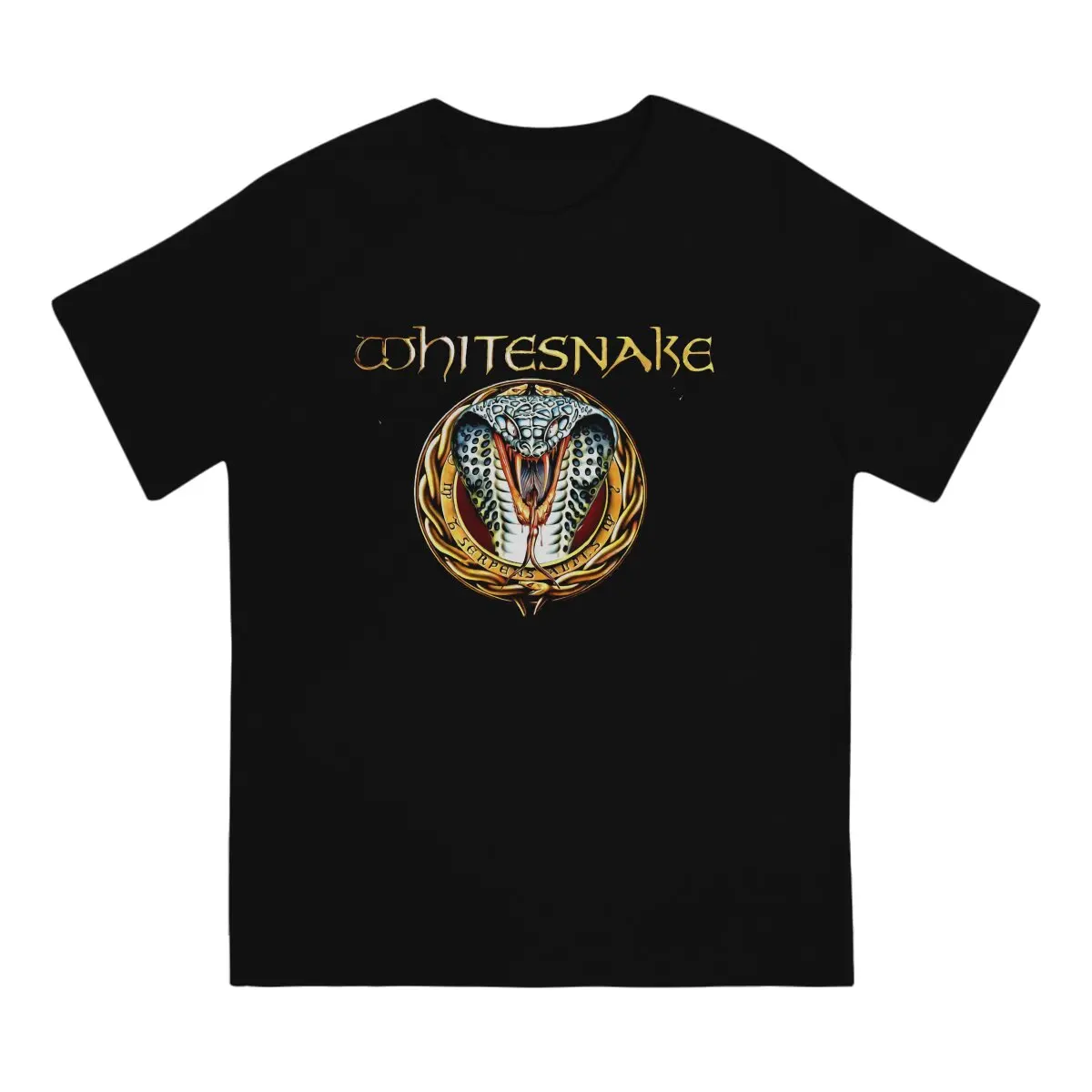 Humorous Heavy Metal Band T-Shirt Men Crew Neck Pure Cotton T Shirts Whitesnake Short Sleeve Tees Graphic Printed Clothes