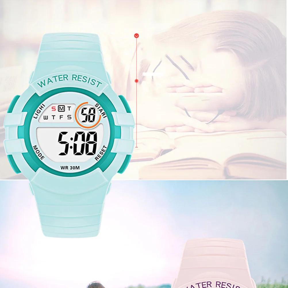 Orologio per bambini Orologio da polso da 50 m Orologio da polso digitale luminoso per bambini in Tpu per ragazzi e ragazze Azzurro